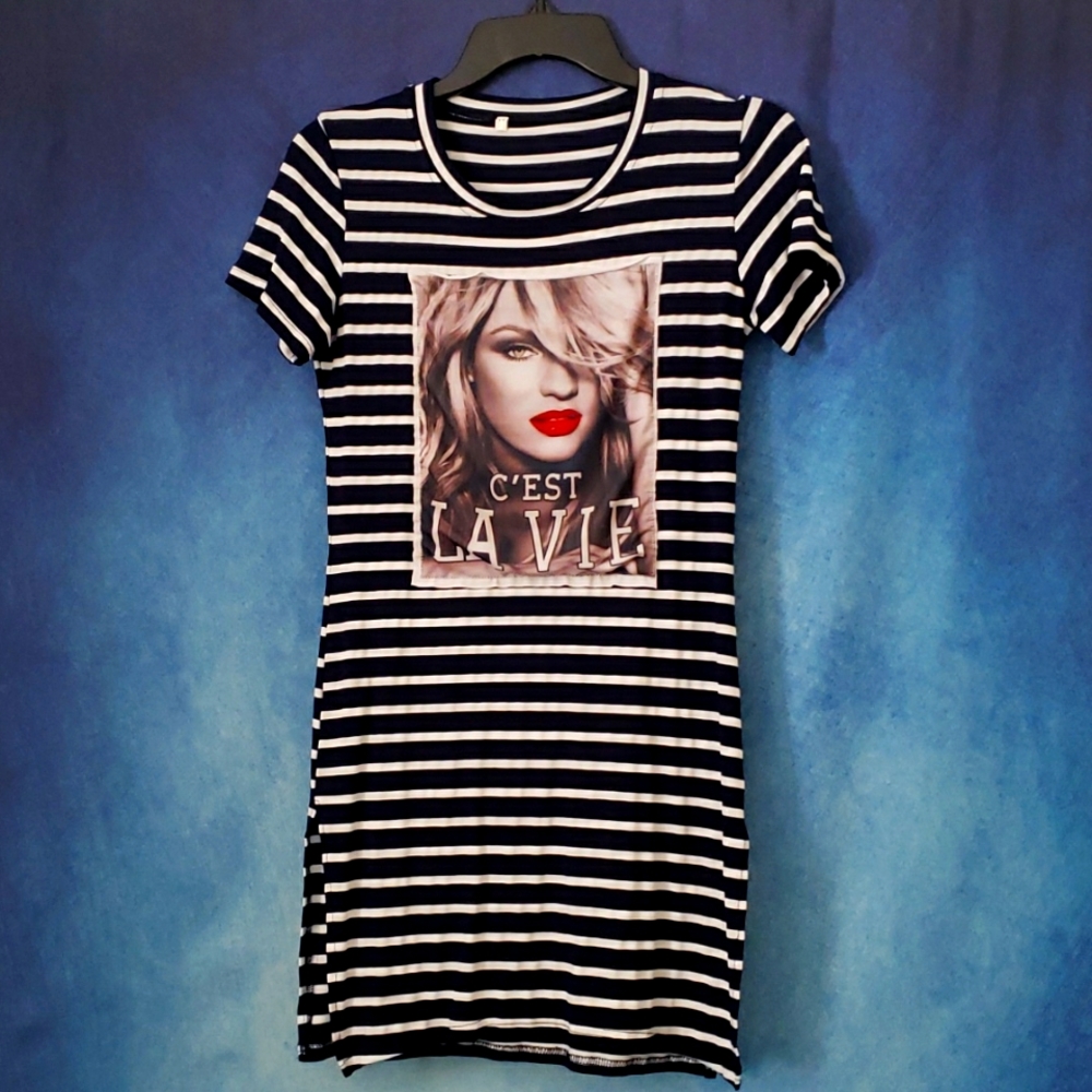 Dress blue with white stripes,  S/M